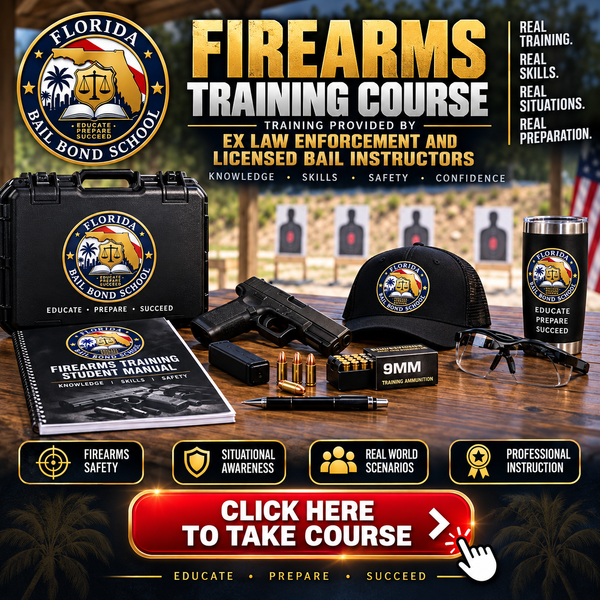 Continuing Education - Firearms Safety and Defensive Pistol for Bail Bond Agents (6hr) September 26th, 2026 9am-3pm