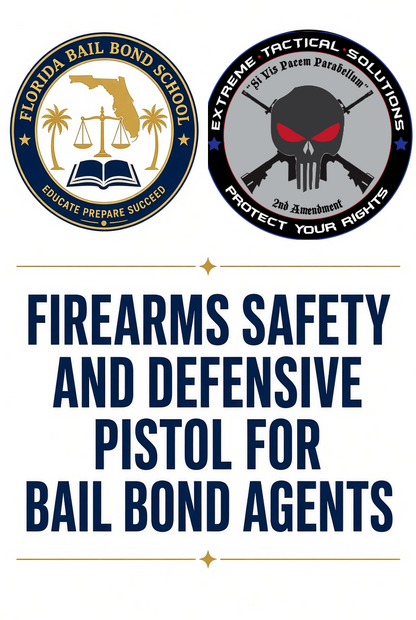Continuing Education - Firearms Safety and Defensive Pistol for Bail Bond Agents (6hr) September 26th, 2026 9am-3pm